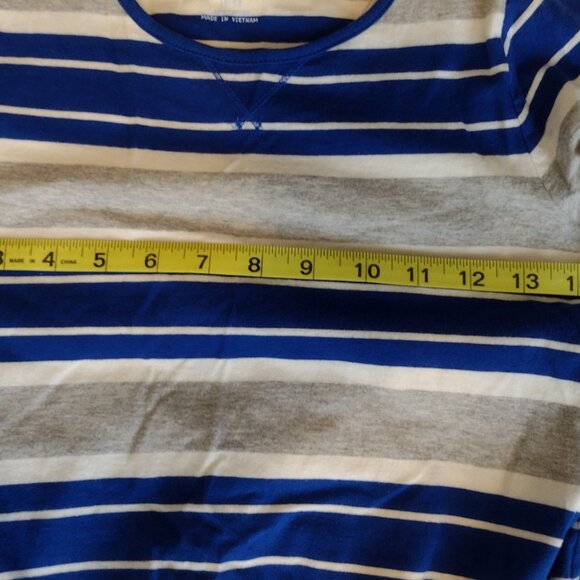 Girl's Land's End Blue Striped Cotton Dress. Nice Condition , Size 10-12 - Picture 5 of 12